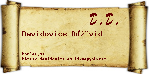 Davidovics Dávid névjegykártya