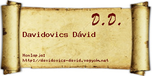 Davidovics Dávid névjegykártya